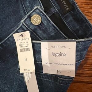 Talbots Women's Jegging, High Waist, Skinny, Pearl Ankle Embellishments, NWT, 16